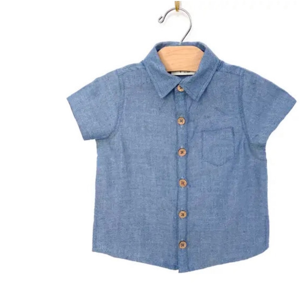 Collar Boy Shirt- Chambray